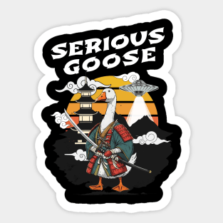 Serious Samurai Goose Funny Goose Design Sticker